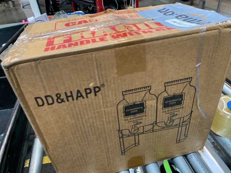 Photo 1 of 1 Gallon Glass Drink Dispensers For Parties 2PACK.Beverage Dispenser,Glass Drink Dispenser With Stand And Stainless Steel Spigot 100% Leakproof.Lemonade Dispenser With Ice Cylinder.Laundry Detergent