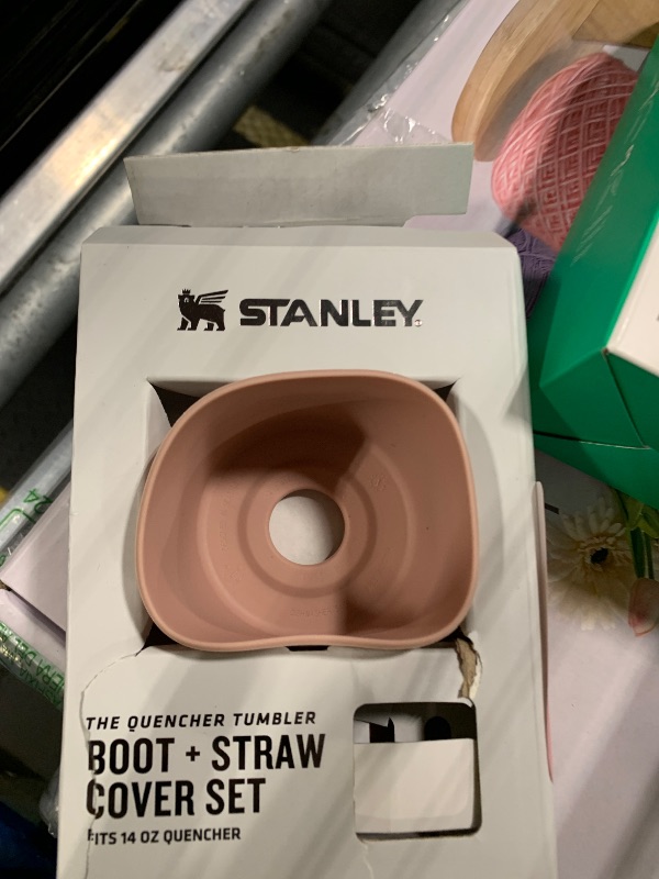 Photo 1 of **MISSING STRAW COVERS**Stanley Quencher Boot and Straw Cover Cap | Anti-Slip Silicone Protector for 14 oz Tumbler with Handle | Accessory Set for Stainless Steel Drinking Cup | BPA-Free | Pink Dusk