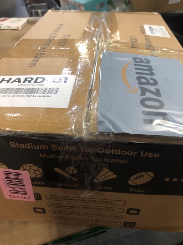 Photo 1 of Emslx Stadium Seats with Back Support Bleacher Chairs with Back and Cushion, Bleacher Seat with Adjustable Backrest and Portable Folding Cushion for Sports Events