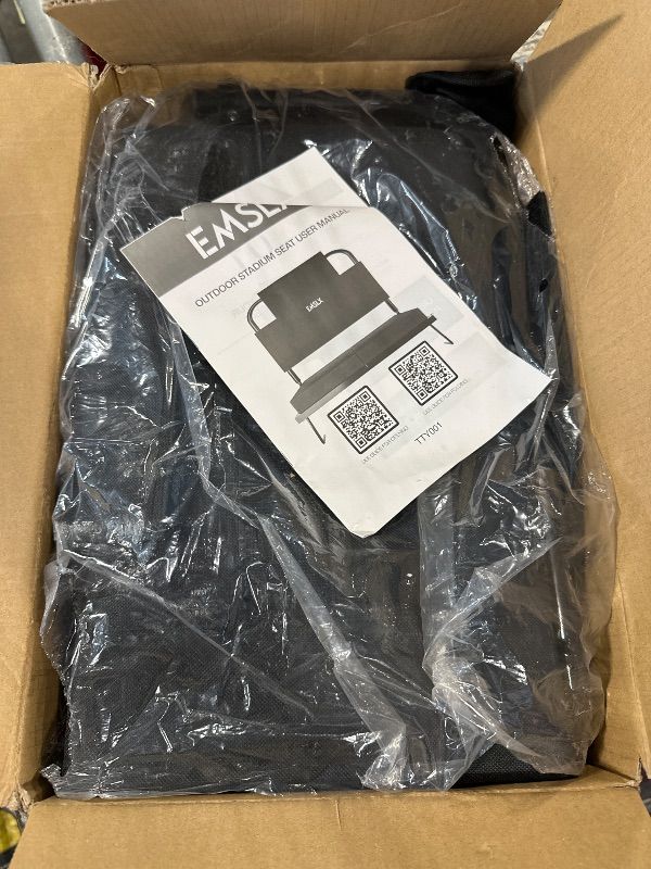 Photo 1 of Emslx Stadium Seats with Back Support Bleacher Chairs with Back and Cushion, Bleacher Seat with Adjustable Backrest and Portable Folding Cushion for Sports Events
