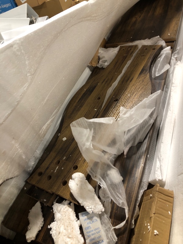 Photo 1 of ** USED ** Tribesigns 63 Inches Farmhouse Console Table with Storage, Couch Table Behind Sofa, Long Entryway Sofa Station, Narrow Console Stand, Hallway Stand for Entryway Living Room, Brown