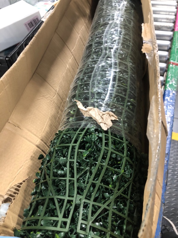 Photo 1 of ** USED ** DOPGIB Artificial Ivy Privacy Fence Screen,128"x 72" (64 SQFT) UV-Anti Faux Boxwood Roll Grass Wall Panels for Patio Balcony Privacy, Garden, Backyard Greenery Wall Backdrop Decor