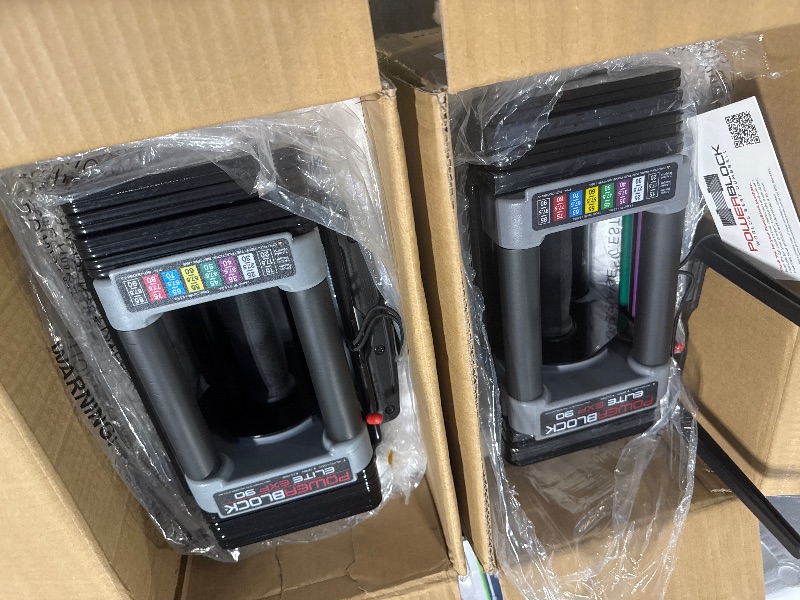 Photo 1 of ** TWO BOXES ** PowerBlock Elite EXP Adjustable Dumbbells, Sold in Pairs, Stage 1, 5-50 lb. Dumbbells, Durable Steel Build, Innovative Workout Equipment, All-in-One Dumbbells, Expandable with Expansion Kits