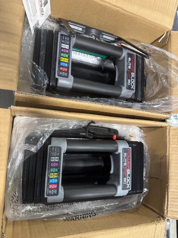Photo 1 of ** TWO BOXES ** PowerBlock Elite EXP Adjustable Dumbbells, Sold in Pairs, Stage 1, 5-50 lb. Dumbbells, Durable Steel Build, Innovative Workout Equipment, All-in-One Dumbbells, Expandable with Expansion Kits