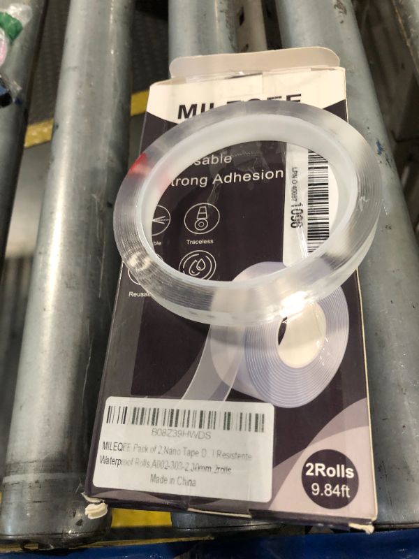 Photo 1 of ***ONLY ONE***MILEQEE 2 Packs Double Sided Tapes Heavy Duty, 1.18inx9.84ft/Roll, Mounting Tape 2 Way, Two Sided Adhesive Sticky Glue Strips, Clear Wall Hanging Tape Transparent