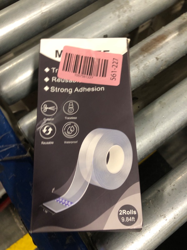 Photo 1 of ***ONLY ONE***MILEQEE 2 Packs Double Sided Tapes Heavy Duty, 1.18inx9.84ft/Roll, Mounting Tape 2 Way, Two Sided Adhesive Sticky Glue Strips, Clear Wall Hanging Tape Transparent