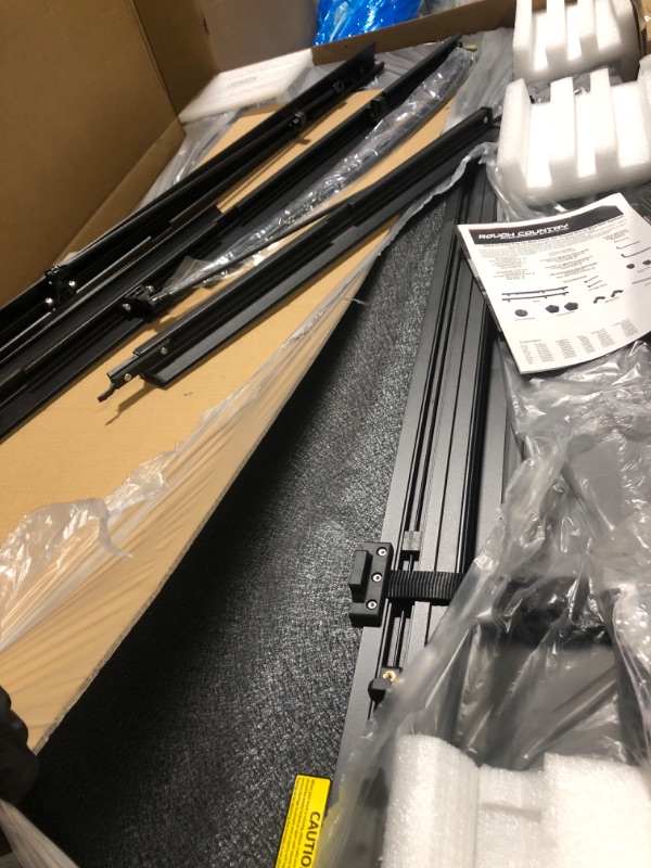 Photo 1 of ** NEW/ COMPLETE** Rough Country Hard Tri-Fold Flip Up Truck Bed Tonneau Cover for Chevy Silverado & GMC Sierra 1500 (2019-2025) - Flush Aluminum Bed Cover, Fits 6'7 (79.4") Bed