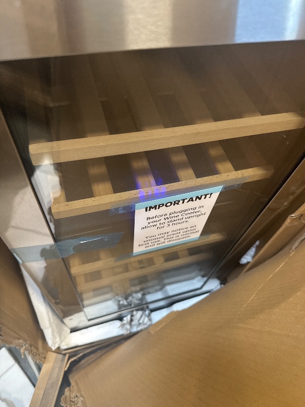 Photo 1 of ** FUNCTIONAL DAMAGE IN CORNER OF DOOR MISSING SCREW ** Takywep Dual Zone Wine Fridge - 28 Bottles, Compressor Cooler, 41?-64? Digital LED Touch Control, Frost-Resistant Lockable Cabinet, Single Glass Door, Freestanding/Built-In, Ideal for Home, Bar