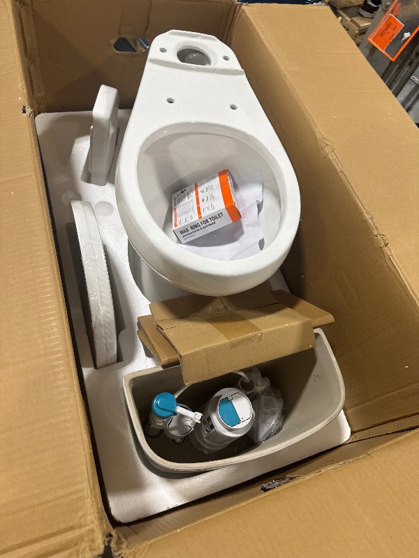 Photo 1 of * NEW TOILET COMPLETED ACCESORIES** Two-Piece Toilet, 21" Height, Round Bowl for Bathrooms with Soft Close Seat, Extra Tall Height Toilet with 1.28 Siphonic Flush Cotton White