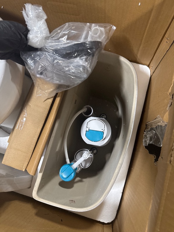 Photo 1 of * NEW TOILET COMPLETED ACCESORIES** Two-Piece Toilet, 21" Height, Round Bowl for Bathrooms with Soft Close Seat, Extra Tall Height Toilet with 1.28 Siphonic Flush Cotton White