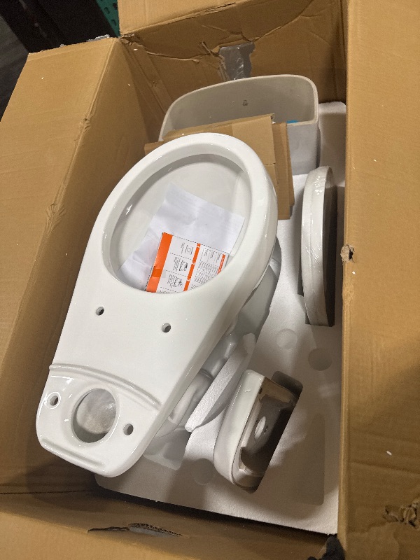 Photo 1 of * NEW TOILET COMPLETED ACCESORIES** Two-Piece Toilet, 21" Height, Round Bowl for Bathrooms with Soft Close Seat, Extra Tall Height Toilet with 1.28 Siphonic Flush Cotton White