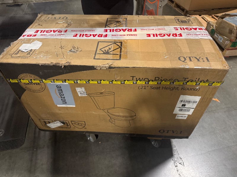 Photo 1 of * NEW TOILET COMPLETED ACCESORIES** Two-Piece Toilet, 21" Height, Round Bowl for Bathrooms with Soft Close Seat, Extra Tall Height Toilet with 1.28 Siphonic Flush Cotton White