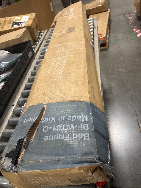 Photo 1 of ** USED/ HARDWARE INCLUDED** Sweetcrispy Queen Size Bed Frame with Headboard, 800LBS Mattress Foundation with All Sturdy Metal Support, Under Bed Storage, No Box Spring Needed, Easy Assembly, Rust Brown