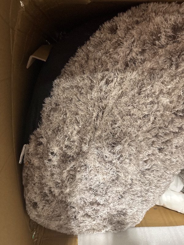 Photo 1 of ** USED** HIGOGOGO Giant Human Dog Sofa Bed, Big Comfy Floor Sofa Couch for Pet Families with Foam Chunk Supportive Mat, Fluffy Faux Fur Orthopedic Dog Bed for Human, XXXL Size, Snow Coffee