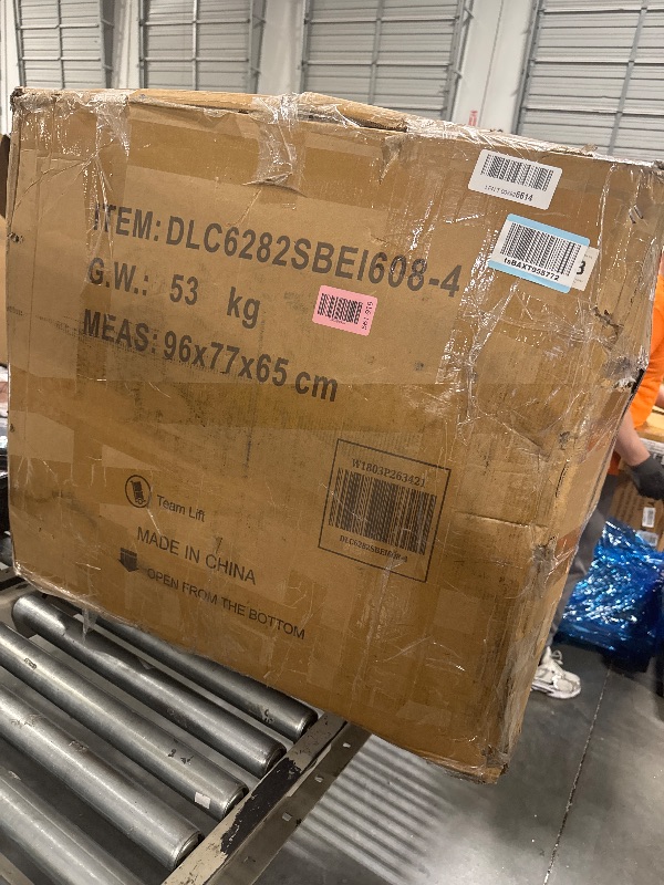 Photo 1 of ** USED** HIGOGOGO Giant Human Dog Sofa Bed, Big Comfy Floor Sofa Couch for Pet Families with Foam Chunk Supportive Mat, Fluffy Faux Fur Orthopedic Dog Bed for Human, XXXL Size, Snow Coffee