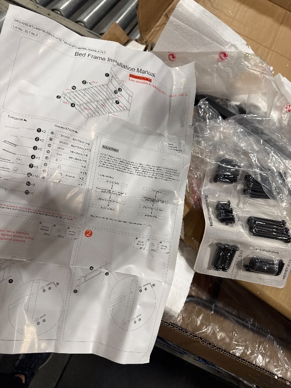 Photo 1 of ** USED/ NCLUDED MANUAL AND HARDWARE** VECELO Queen Size Platform Bed Frame with Wood Headboard/Mattress Foundation/Premium Steel Slats Support/No Box Spring Needed,Brown(Crown)
