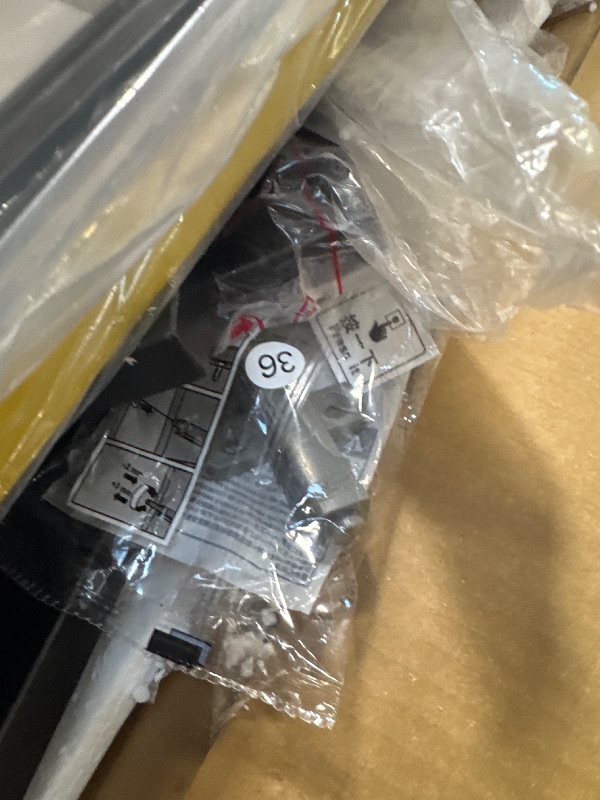 Photo 1 of ** USED / HARDWARE COMPLETED ** GAOMON Coffee Table for Living Room, Faux Marble Coffee Table with 4 Drawers and Glass Doors Storage, Modern Aesthetic Fluted Panel Design,Black & Gold