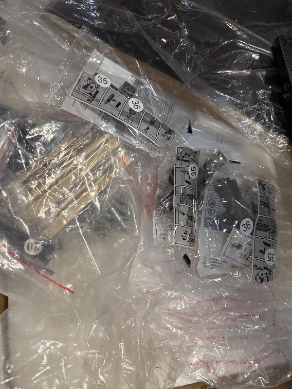 Photo 1 of ** USED / HARDWARE COMPLETED ** GAOMON Coffee Table for Living Room, Faux Marble Coffee Table with 4 Drawers and Glass Doors Storage, Modern Aesthetic Fluted Panel Design,Black & Gold