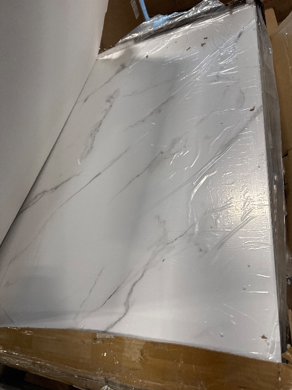 Photo 1 of ** USED / HARDWARE COMPLETED ** GAOMON Coffee Table for Living Room, Faux Marble Coffee Table with 4 Drawers and Glass Doors Storage, Modern Aesthetic Fluted Panel Design,Black & Gold