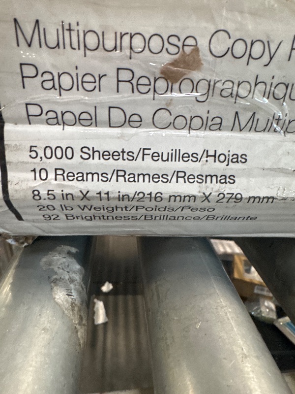 Photo 1 of ** ONLY 5 REAMS**  Amazon Basics Multipurpose Copy Printer Paper, 20 lb, 8.5 x 11 Inches, 10 Reams (5,000 Sheets), 92 Bright, White