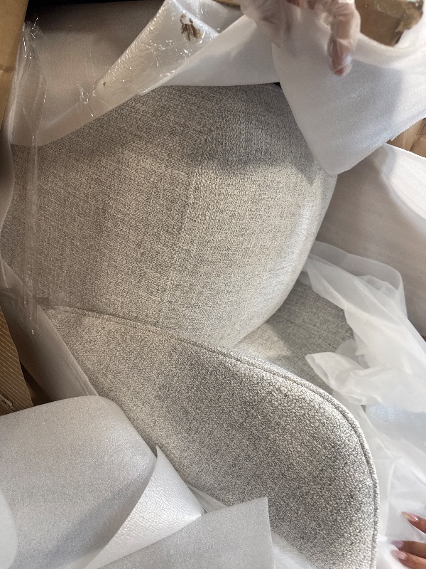 Photo 1 of ** NEW / ONLY 1 CHAIR** KISLOT Upholstered Dining Chair with Casters No Assembly Linen DeskChair Wingback Single Sofa for Kitchen Diningroom Bedroom Readingroom ,1 PCS,Light Grey