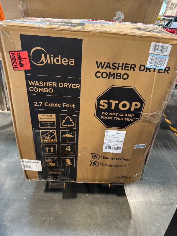Photo 1 of ** NEW / TESTED FUNCTIONAL ** Midea 24 Inch Washer and Dryer Combo, All in One Washer and Dryer 2.7 cu.ft 26lbs, Ventless Washing Machine, Steam Care, Overnight Dry, 1400 RPM, 16 Cycles Front Load Washer, Full-Automatic, White