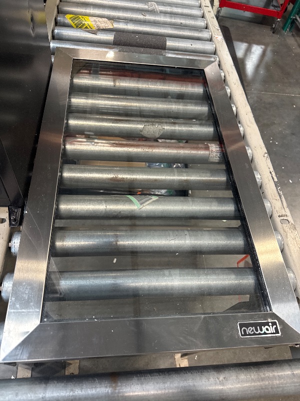 Photo 1 of ** VERY USED/  TESTED FUNCTIONAL / THE DOOR IS LOOSE AND HAS DETAILS OF USE **  NewAir 126 Can Beverage Refrigerator, Glass Door Mini Fridge Drink Cooler for Beer, Soda, Wine – Compact Freestanding Fridge for Home, Bar, Kitchen, Office, Garage, Dorm Room,