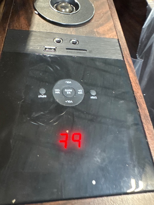 Photo 1 of ** USED/ TESTED FUNCTIONAL ** Rockville TM80D Powered Home Theater Tower Speaker System, Dark Wood, 800W, 8" Subwoofers, Bluetooth, USB/SD Playback, FM Radio, Remote Control, Karaoke Ready, Perfect for Home Entertainment