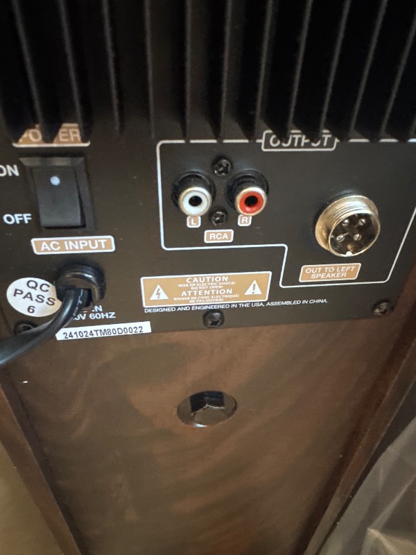 Photo 1 of ** USED/ TESTED FUNCTIONAL ** Rockville TM80D Powered Home Theater Tower Speaker System, Dark Wood, 800W, 8" Subwoofers, Bluetooth, USB/SD Playback, FM Radio, Remote Control, Karaoke Ready, Perfect for Home Entertainment