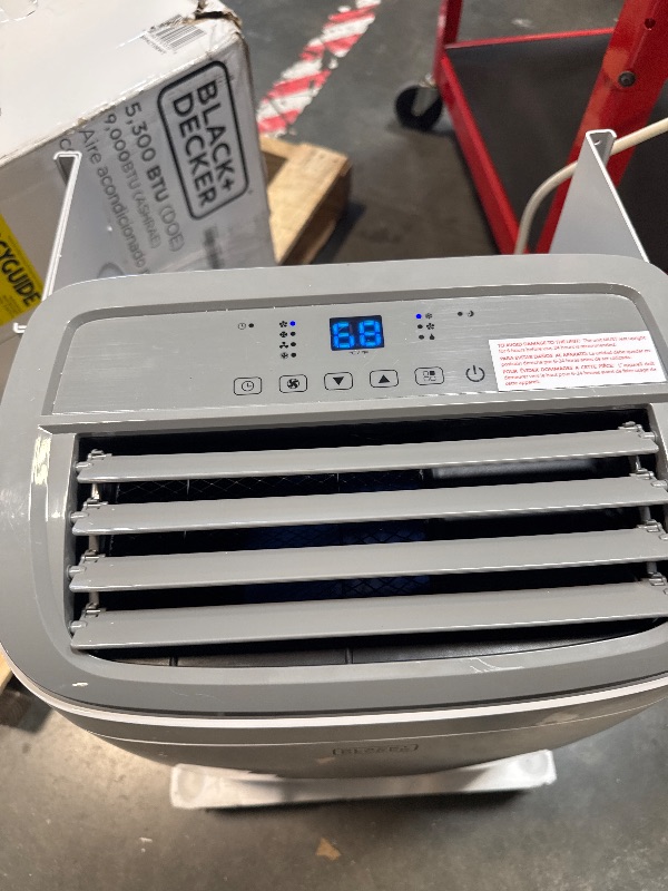 Photo 1 of ** USED/ TESTED FUNCTIONAL ** BLACK+DECKER Portable Air Conditioner, 9,000 BTU (5,300 BTU SACC) for Rooms up to 400 Sq. Ft., Portable AC with Follow Me Remote Control and Window Kit, BPACT08WT, White