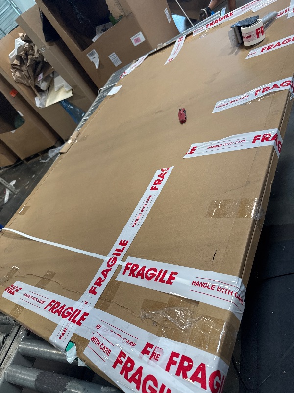 Photo 1 of ** NEW Amazon Basics Glass Dry-Erase Board, Magnetic Frameless Whiteboard, 72W" x 48H", Magnetic White