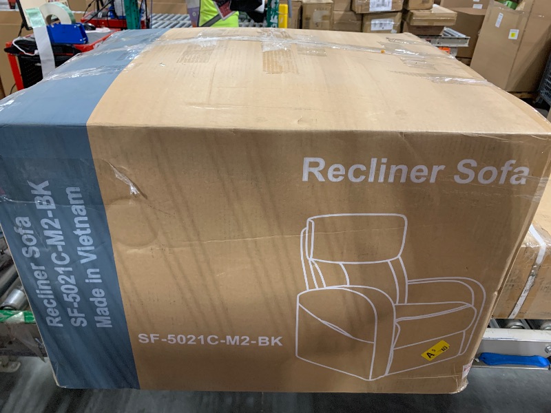 Photo 1 of ** USED / DAMAGE MINOR** Recliner Chair for Living Room, Leather Recliners, Home Theater Seating with Lumbar Support with Adjustable Backrest and Footrest, Modern Living Room Furniture with Padded Seat Backrest, Black