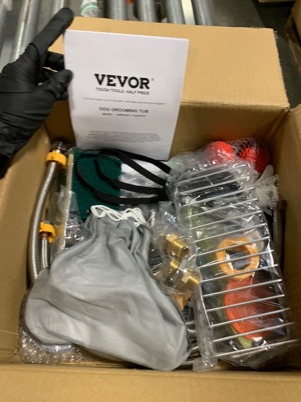 Photo 1 of ** USED / COMPLETED ** VEVOR Stainless Steel Dog Washing Station, 50 inch Pet Grooming Tub w/Ramp, PE Water Filter Board, Faucet & Showerhead & Soap Holder Dog Bathtub for Large & Medium & Small Pets (Left Door)