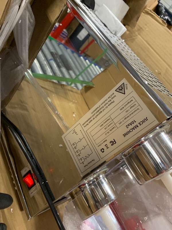 Photo 1 of ** VERU USED / TESTED FUNCTIONAL ** Commercial Beverage Dispenser, 2 Tanks 5.28 Gallon 20L Commercial Juice Dispenser, 10 Liter Per Tank, 280W Stainless Steel Food Grade Ice Tea Drink Dispenser with Thermostat Controller