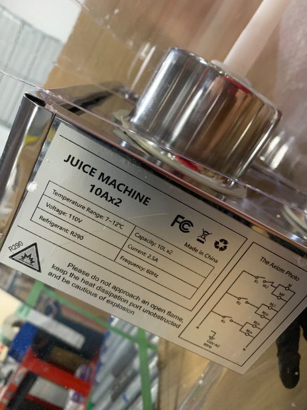 Photo 1 of ** VERU USED / TESTED FUNCTIONAL ** Commercial Beverage Dispenser, 2 Tanks 5.28 Gallon 20L Commercial Juice Dispenser, 10 Liter Per Tank, 280W Stainless Steel Food Grade Ice Tea Drink Dispenser with Thermostat Controller