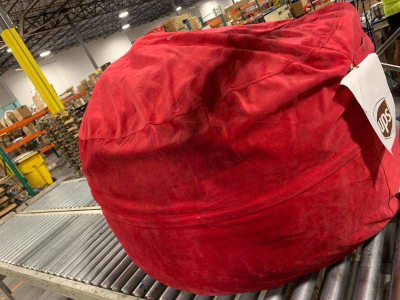 Photo 1 of ** VERY USED/ DIRTY ** Hobestluk 6FT Bean Bag Chair Bean Bag Chairs for Adults Giant Bean Chairs with Velvet Cover, Memory Foam BeanBag Chair Fluffy BeanBag Chairs for Living Room, Bedroom- Red (70" x 70" x 15")
