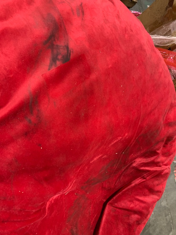 Photo 1 of ** VERY USED/ DIRTY ** Hobestluk 6FT Bean Bag Chair Bean Bag Chairs for Adults Giant Bean Chairs with Velvet Cover, Memory Foam BeanBag Chair Fluffy BeanBag Chairs for Living Room, Bedroom- Red (70" x 70" x 15")