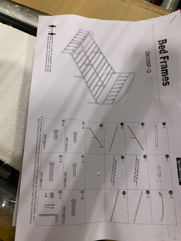 Photo 1 of ** USED/** Queen Bed Frame with Headboard,Victorian Style Headboard and Footboard, No Squeak, Heavy Duty 1500lbs Support, Easy 20-Min Tool-Free Assembly, No Box Spring Needed/Underbed Storage