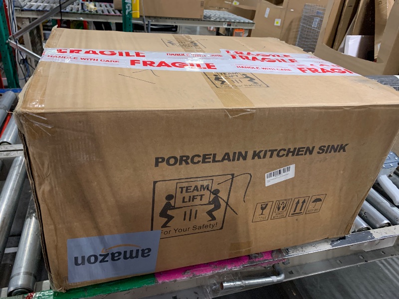 Photo 1 of ** NEW/ IN PERFECT CONDITION*** Enbol White Undermount Kitchen Sink -24 inch Undermount Porcelain Kitchen Sink Single Bowl Kitchen Sinks with Strainer PU2318