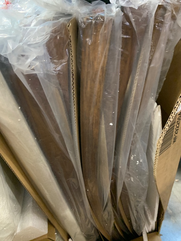 Photo 1 of ** ONLY 5 CHAIRS / MISSING TABLE/ NO RETURN / FINAL SALE ** Merax 5-Piece Wooden Kitchen Dining with 4 Fabric Chairs and 1 Bench, Family Furniture, Natural Cherry