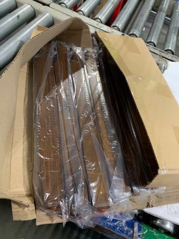 Photo 1 of ** ONLY 5 CHAIRS / MISSING TABLE/ NO RETURN / FINAL SALE ** Merax 5-Piece Wooden Kitchen Dining with 4 Fabric Chairs and 1 Bench, Family Furniture, Natural Cherry