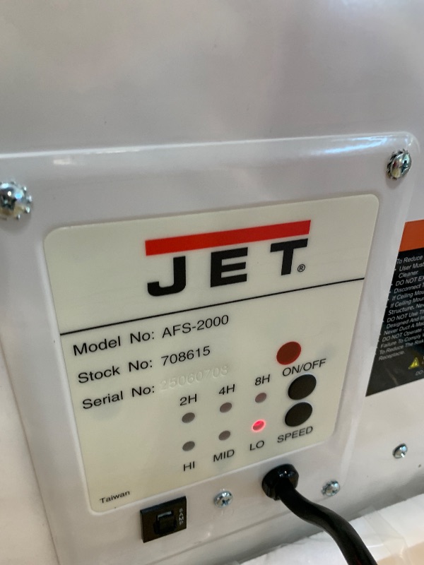 Photo 1 of ** USED / TESTED FUNCTIONAL ** JET Air Filtration System, 1-Micron Filter, 1700 CFM, 115V 1Ph (Model AFS-2000)