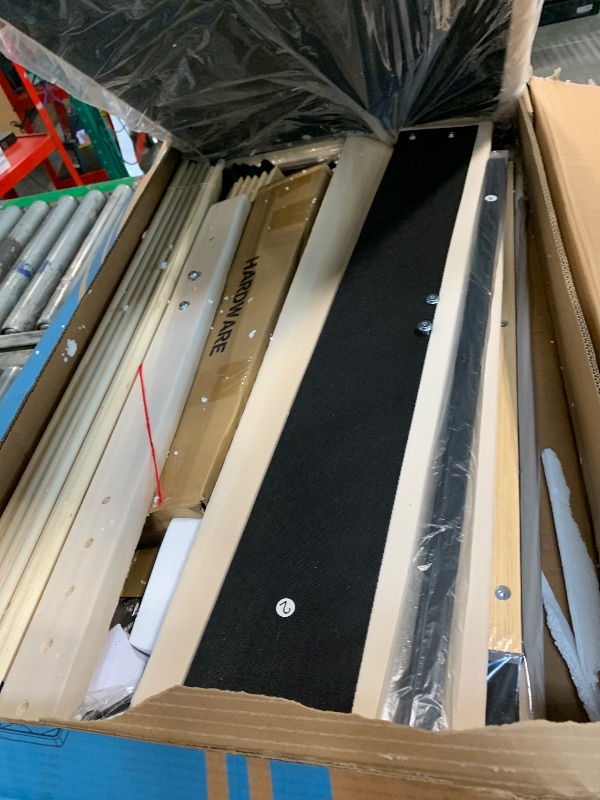 Photo 1 of ** NEW / COMPLETED HARDWARE ** VECELO Upholstered Twin Bed Frame with Headboard Adjustable, Velvet Platform Bed with LED Lights, Charging Station, Mattress Foundation with Wooden Slats, Noise Free, No Box Spring Needed, Cream