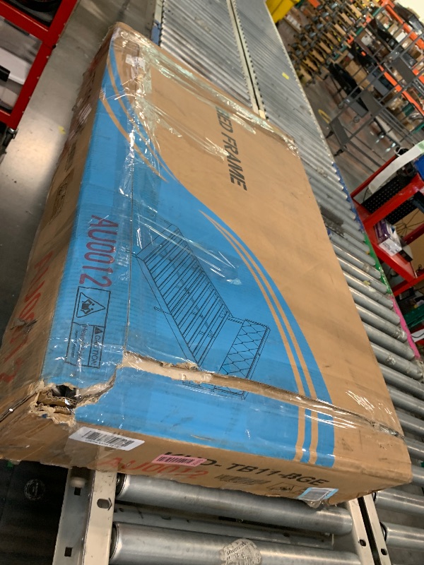 Photo 1 of ** NEW / COMPLETED HARDWARE ** VECELO Upholstered Twin Bed Frame with Headboard Adjustable, Velvet Platform Bed with LED Lights, Charging Station, Mattress Foundation with Wooden Slats, Noise Free, No Box Spring Needed, Cream