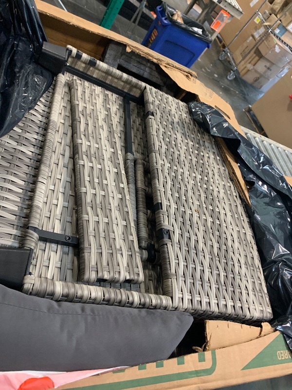 Photo 1 of ** USED/ Outdoor Reclining Chairs, Patio Recliner Chair with Adjustable Backrest and Footrest, Rattan Armchair Up to 150°Lay Flat, Wicker Recliner Chairs with Flip-Up Table and Removable Cushion 1 Piece