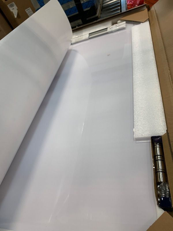 Photo 1 of ** NEW / IN PERFECT CONDITION WITH HARDWARE INCLUDED ** Quartet Magnetic Glass Dry Erase White Board, 48" x 36" Whiteboard, Frameless, Brilliance White High Contrast White Glass (G24836W)