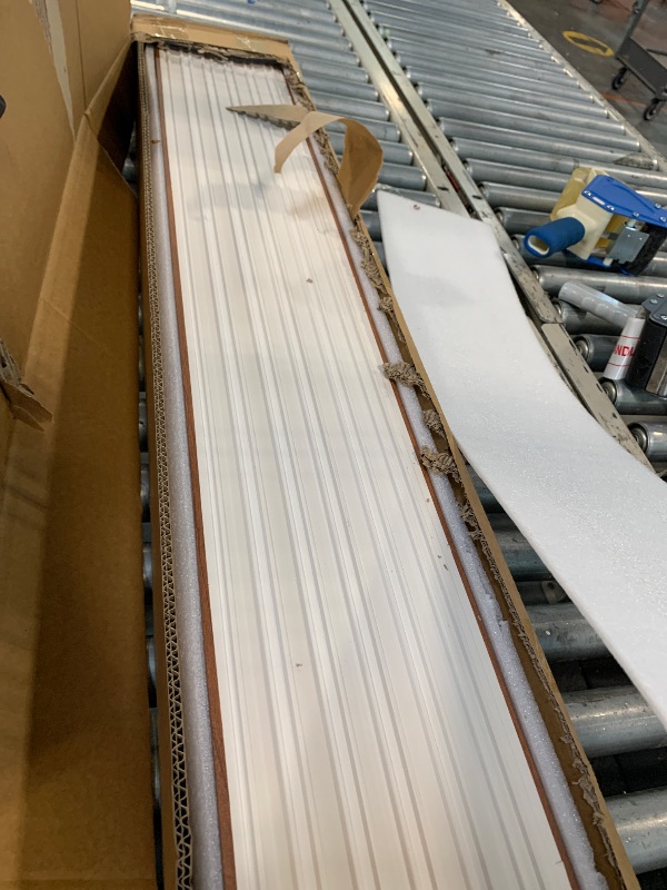 Photo 1 of ** NEW/ FINAL SALE NO RETURN ** Art3dwallpanels Wood Slat Wall Paneling, 104'' x 6.7'' WPC Soundproof 3D Wall Panels for Interior Wall Decor, 8 Pack Fluted Textured Panel Wall Slats, Teak