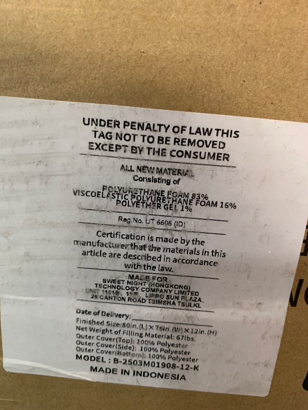 Photo 1 of ** NEW / NO RETURN** Novilla King Size Mattress, 12 inch King Mattress in a Box, Gel Memory Foam Mattresses for Cooling Night Sleep, Comfort Support and Pressure Relief, CertiPUR-US Certified