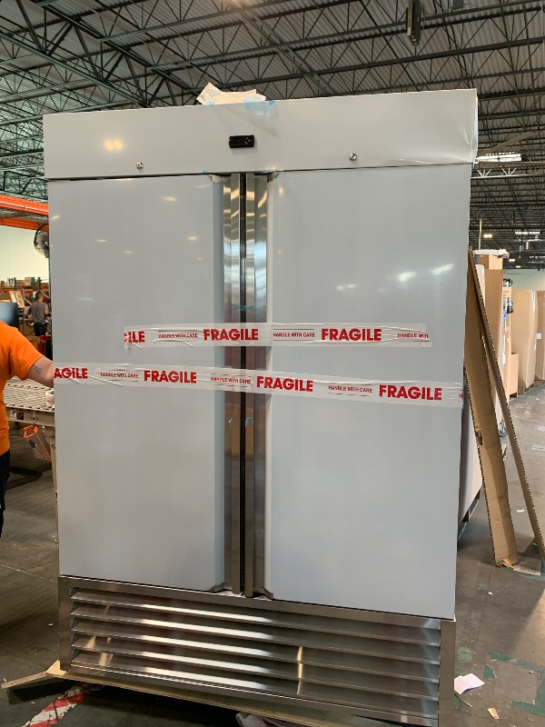 Photo 1 of ** NEW / TESTED FUNCTIONAL /  DAMAGE MINORS**  Rockitch 54" W Commercial Refrigerator, 46 Cu.ft Stainless Steel Reach-in Upright Refrigerator with 2 Solid Door and 3 Adjustable Shelves for Restaurant, Commercial Kitchen, ETL Approved **TRUCK NEEDED FOR TR