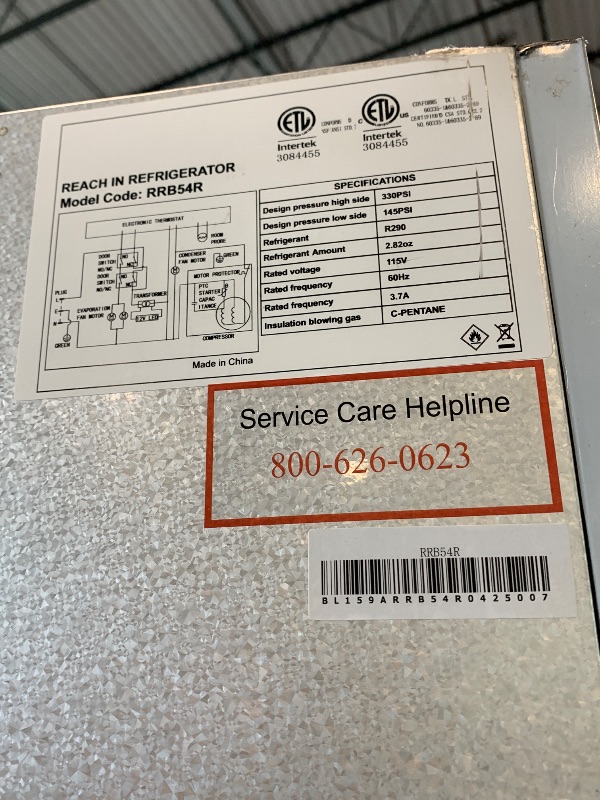 Photo 1 of ** NEW / TESTED FUNCTIONAL /  DAMAGE MINORS**  Rockitch 54" W Commercial Refrigerator, 46 Cu.ft Stainless Steel Reach-in Upright Refrigerator with 2 Solid Door and 3 Adjustable Shelves for Restaurant, Commercial Kitchen, ETL Approved **TRUCK NEEDED FOR TR